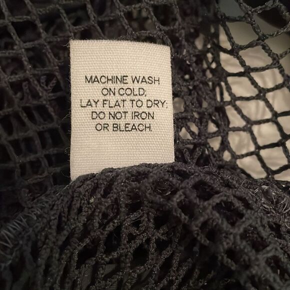 Tribe Kelley Black Fishnet Mesh Pullover Top Shirt Womens One Size - Picture 10 of 11